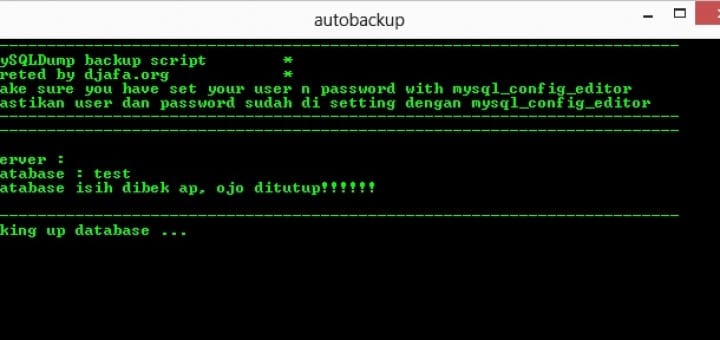 Script Automatic Backup MySQL Database Windows Dengan CMD