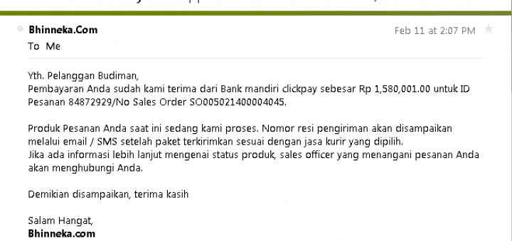 Uneg-Uneg Belanja Online di BHINNEKA.COM