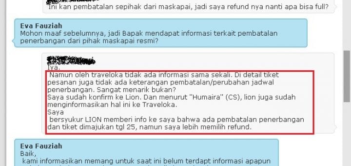 Tidak ada Pemberitahuan perubahan jadwal penerbangan traveloka